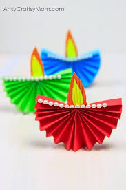 This cascade accordion card is so much fun to make! Accordion Fold Diwali Paper Diya Craft Artsy Craftsy Mom