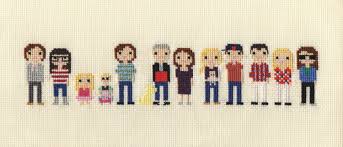 Extra Large Custom Cross Stitch Family Portrait In Pixel Art Style Unframed Cross Stitch Family Portrait Cross Stitch Cross Stitch