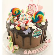 Butterfly happy birthday cake with photo editing. Kids Birthday Chocolate Drip Cake Danes Bakery