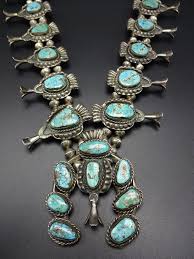 Heavy Old 1940s Vintage Navajo Sterlingsilver Turquoise Squash Blossom Necklace Turquoise Jewelry Native American Silver Turquoise Jewelry American Jewelry