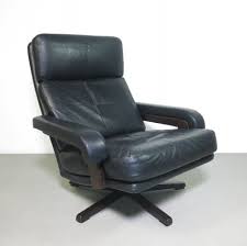 for sale black leather lounge chair on a swivel base ca 1960 leather lounge chair leather lounge lounge chair