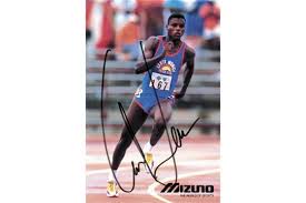 Frederick carlton lewis is an american former track and field athlete who won nine olympic gold medals, one olympic silver medal, and 10 wor. Autograph Olympia 1984 92 Athletics Carl Lewis Lewis Carl Farb Autogrammkarte Mizuno Origi