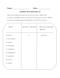 Syllables Worksheets Syllables Worksheet Syllable Worksheet Reading Foundational Skills Syllable