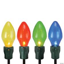 Grandpa & grandma's house yard stake. Northlight Set Of 4 Lighted Multi Color Jumbo C7 Bulb Christmas Pathway Marker Lawn Stakes Outdoor Decor Oriental Trading