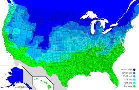 A Map Of How Much Snow It Takes To Cancel School Across The United States How Much Snow Map Cartography