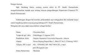 Lengkap dengan alamat dan nomor teleponya. Contoh Surat Lamaran Kerja Pabrik Mie Sedap Cute766