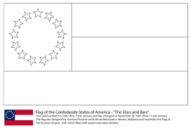 Flag Of The Confederate States Of America 1861 1863 Coloring Page From American Civil War Cat Confederate States Confederate States Of America Coloring Pages
