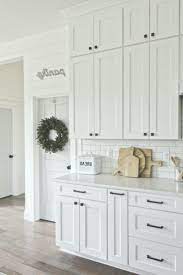 Modern Farmhouse Kitchen White Kitchen Shaker Cabinets White Cabinets Subway Farmhouse Kitchen Cabinets Kitchen Cabinet Styles White Shaker Kitchen