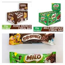 300g koko krunch (sy guna yg kecik2 beli kt kedai bekery je.takde koko krunch ni pun tak pe boleh je pakai koko krunch yg biase ade kt kedai tu.then kalau nak tukar cereal lain mcm crispy rice/honey. Nestle Koko Krunch Chocolate Cereal Bar Milo Cereal Bar 25g X 24 Bars Shopee Malaysia