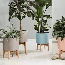 Chic west elm planters for wondrous home accessories. Mid Century Turned Leg Standing Planters Matte