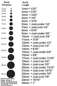 bead sizes chart for information only not for sale etsy