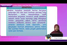 Sinopsis (komsas tingkatan 4) (zurinah hassan). F4 Bm 04 02 Cerpen Ayam Raja Kaduk Jom Tuisyen