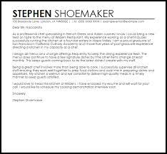 Our price per page starts at $10. Chef Sample Cover Letter Cover Letter Templates Examples