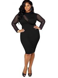 New Holiday Attire From Monif C Plus Size Cocktail Dresses Mesh Insert Dress Bodycon Fashion