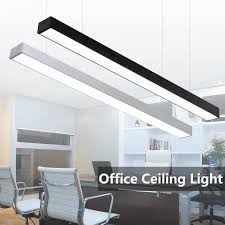The led ceiling downlights shaped by round, oval and square names recessed ceiling penal. 30w Led Tube Office Chandelier Led Ceiling Light Long Strip Light Office Hanging Line Lamp Ceiling Lamp Simple Shopee Malaysia