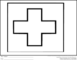 Black And White Flag With Red Cross Red Cross Coloring Pages Ginormasource Kids