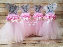 Pink elephant baby shower ideas. Baby Elephant Centerpiece Girl Elephant Baby Shower Girl Baby Etsy