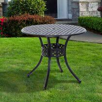 Abrego all weather wicker rectangular storage umbrella stand outdoor side table pottery barn. Umbrella Hole Patio Tables You Ll Love In 2021 Wayfair Ca
