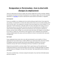 Resignation Vs Termination - How To Deal With Changes In Employment By  Teamrecruit - Issuu