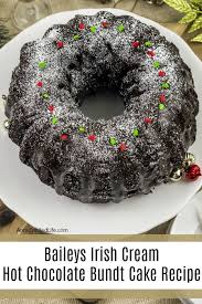 Eggnog bundt cake, bundt cake, christmas bundt cake, eggnog cake, eggnog glaze. Baileys Irish Cream Hot Chocolate Bundt Cake Recipe Ann S Entitled Life