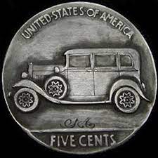 Sam Alfano Hobo Nickel Automobile Buffalo Nickel Reverse Carving Hobo Nickel Coin Art Hobo