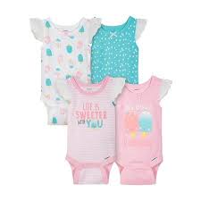 Sleeveless Tank Top Onesies Bodysuits 4pk Baby Girls Pink Cute Baby Clothes Baby Girl Clothes Baby Clothes