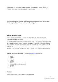 Write lyrics on the topic of the song. How To Write A Rap Song English Esl Worksheets For Distance Learning And Physical Classrooms