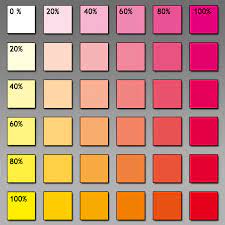 La riche directions in tulip, rose red und flamingo pink. Die Farbe Rot