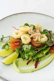 Salt And Pepper Calamari Salad Recipe Great British Chefs Recipe Salad Recipes Salt And Pepper Calamari Recipes