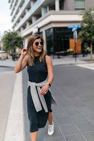 How To Style A Midi Dress With Sneakers Brightontheday Dress With Sneakers Black Dress Outfit Casual Casual Dress Outfits