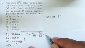 Jika pada tekanan osmotik pada 500 ml larutan fruktosa, c6h12o6 dari suhu 32°c sebesar 2 atm, jumlah massa fruktosa yang dilarutkan adalah : Contoh Soal Penurunan Tekanan Uap Sifat Koligatif Larutan Non Elektrolit Youtube