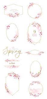 watercolor frames floral sakura pre made clipart blossom etsy clip art floral watercolor wedding invitation card quotes