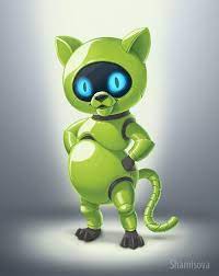 cat robot character character design cartoon drawings cat character