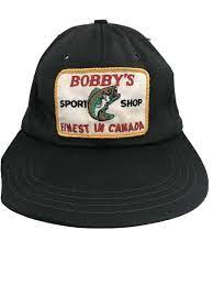 Vintage Blk Bobbys Sport Shop Finest In Canada Patch Snapback Baseball Hat Cap Unbranded Baseballcap Casual Baseball Hats Sports Shops Black Snapback