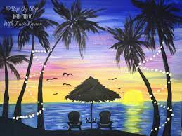 How To Paint A Palm Tree Sunset Step By Step Painting With Tracie Kiernan