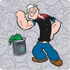 I'm strong to the finich cause i eats me spinach. Popeye The Sailorman Bis Ans Limit Bierdeckelscout