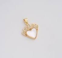 Gold Fritillaria Heart Charms 18K Gold Filled Crown Pendant for DIY  Bracelet Necklace Jewelry Making Supply 27.5x22x3.6mm
