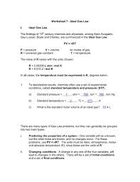 The gas is then compressed to a volume of 25 ml, and the temperature is raised. Worksheet 7