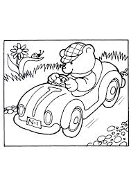 Coloriages d'éveil pour enfants de maternelle. Coloriage Voiture Ourson