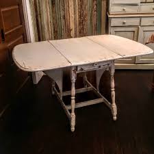 Vintage Drop Leaf Table Painted And Distressed Drop Leaf Table Chippy White Painted Table Drop Leaf Table Drop Leaf Table Vintage Drop Leaf Table Cottage Table