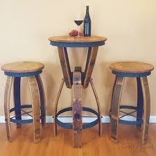 We have counter height chairs and stools at the right height for a tall table and lower ones to use at kitchen worktops and islands. Wine Barrel Furniture Hourglass Pub Table Set Swivel Top Stools Free Shipping Ebay