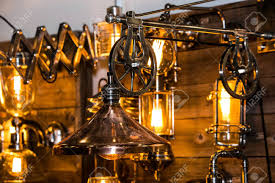 Decorative Metal Lamps Of Different Shapes Modern Industrial Stock Photo Picture And Royalty Free Image Image 107137484