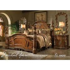 Aico Villa Valencia King Poster Bed In Chestnut In 2020 Bedroom Set Aico Furniture Villa Valencia
