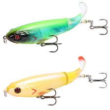 Us 2 55 25 Off 1pcs Whopper Plopper 105mm 17g Topwater Popper Fishing Lure Artificial Hard Bait Wobbler Rotating Tail Fishing Tackle 3d Eyes In