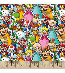 Mario Cotton Fabric Mario And Friends Digital Joann Mario Fabric Welding Caps