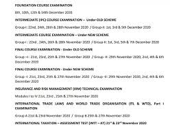 Coaching class for ca foundation and intermediate courses at thiruvananthapuram branch of icai. Icai Latest Update For Ca November 2020 Course Examinations