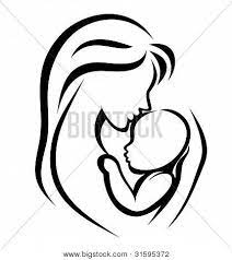 Mother And Baby Symbol Stock Vector Stock Photos Bigstock Mother Tattoos Baby Silhouette Baby Tattoos