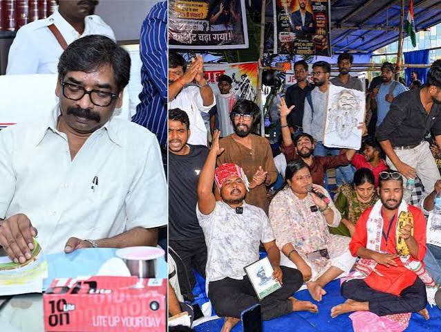 आंदोलन कर रहे छात्रों ने मांगा हेमंत सोरेन का इस्तीफा, बोले- वे पद के लिए अयोग्य, Jharkhand Hindi News - Hindustan