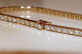Whether on the tennis courts or a red the idea of buying the perfect diamond tennis bracelet can be daunting because after all, it is a costly purchase and you want to get it right the first time. Vintage Cartier 18kt Yellow Gold Diamond Line Lanieres Tennis Bracelet 313489160