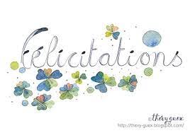 Congratulations Felicitations Blue Flower Spring Card Pastel Botanical Flower Nature Watercolor Painting Reprodu Carte Felicitation Felicitations Mariage Carte